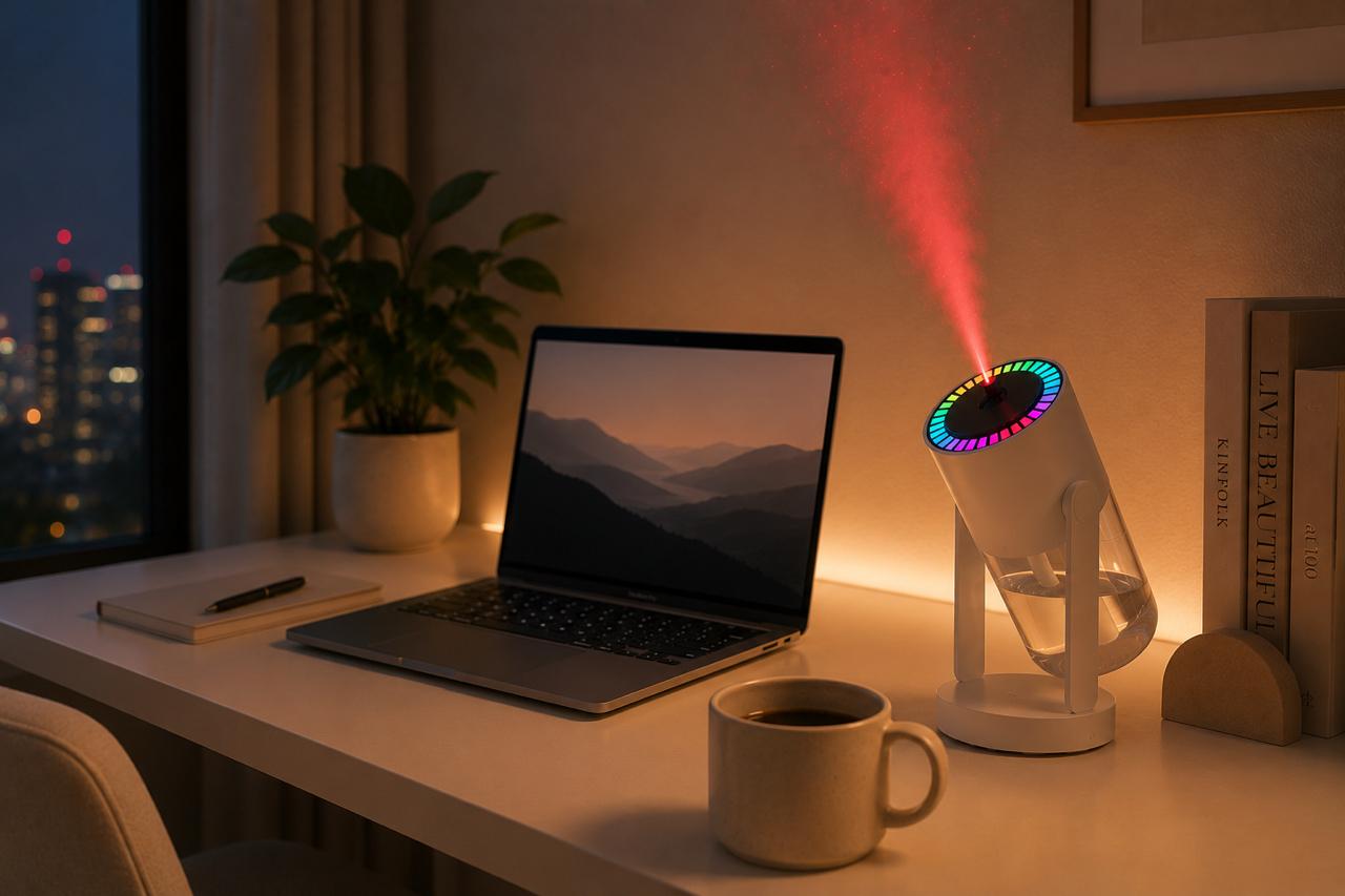 Humidificador Ultrasónico con Proyector de Galaxias y Difusor de Aromaterapia 4 en 1